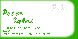 peter kabai business card